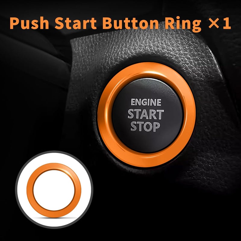 Polodunn for 2020-2025 2026 Toyota Corolla & 2022-2025 2026 Corolla Cross Accessories, 4pcs Aluminum Alloy Knob Cover Trim Set - Rearview Mirror Switch, AC & Push Start (Orange) - Image 5